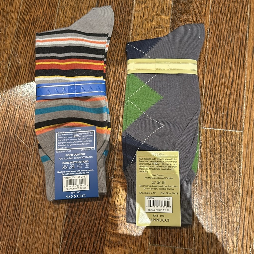 VANNUCCI Couture Men’s Fashion Socks - Picture 4 of 6